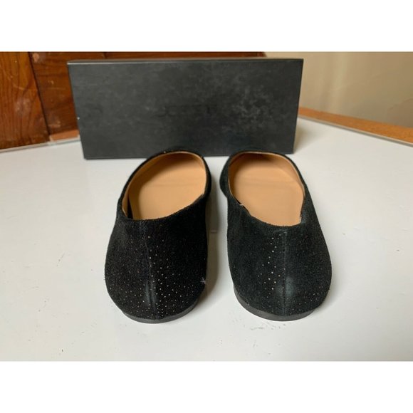 Joe's Jeans Kitty IV Pointed Toe Glitter Slip On Flat Boat Shoe Black Suede US 9 - Picture 4 of 8